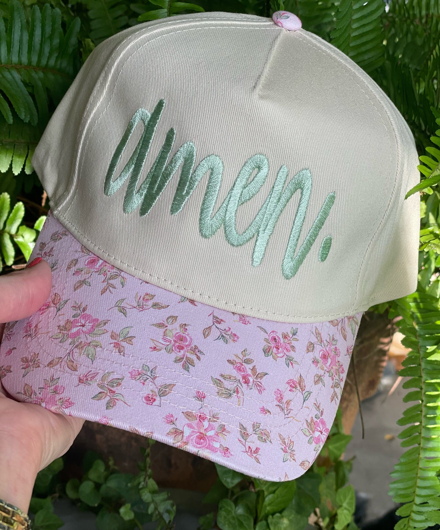 Floral Amen Trucker Cap