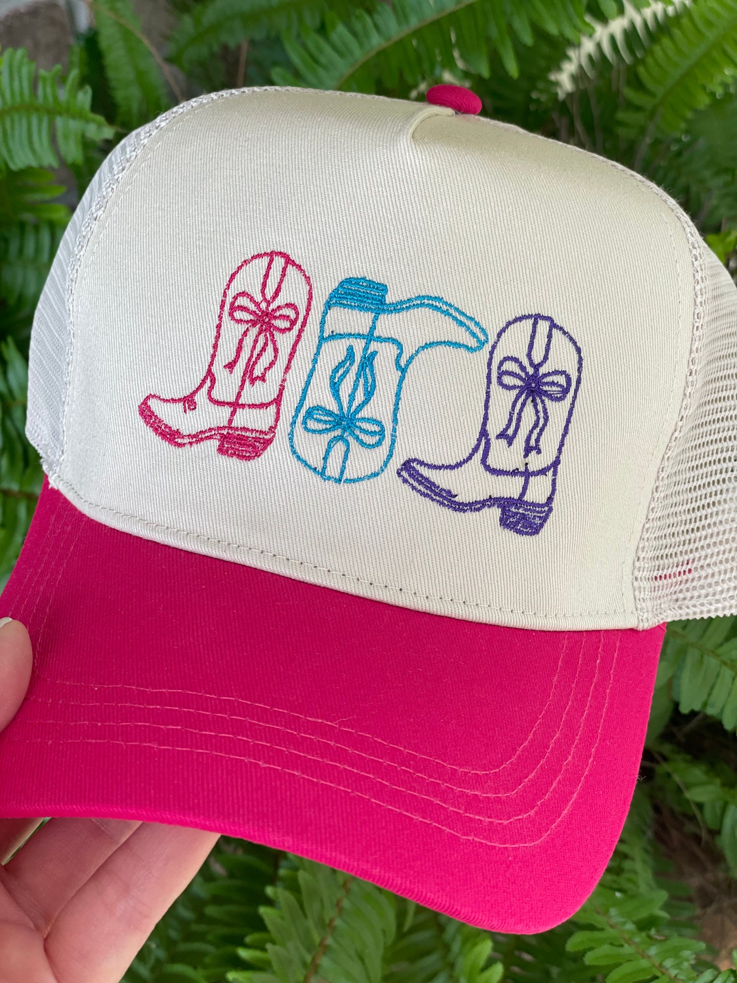 Boot Trio Pink Trucker Cap