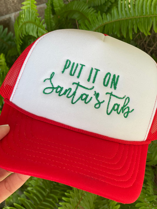 Put it on Santa’s tab red foam trucker cap