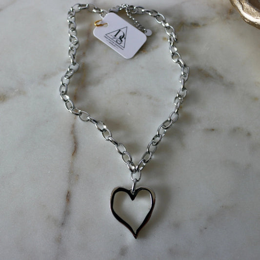 5029 OPEN HEART NECKLACE SILVER