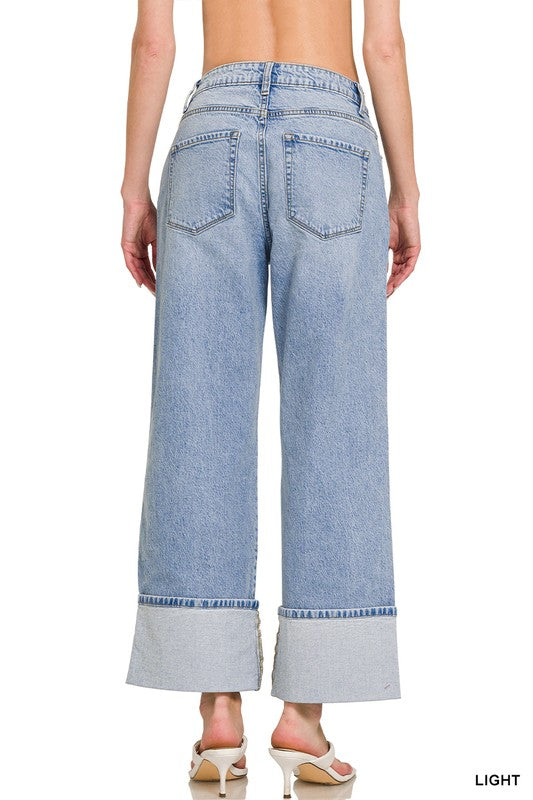 8003 HIGH RISE CUFFED DENIM PANTS